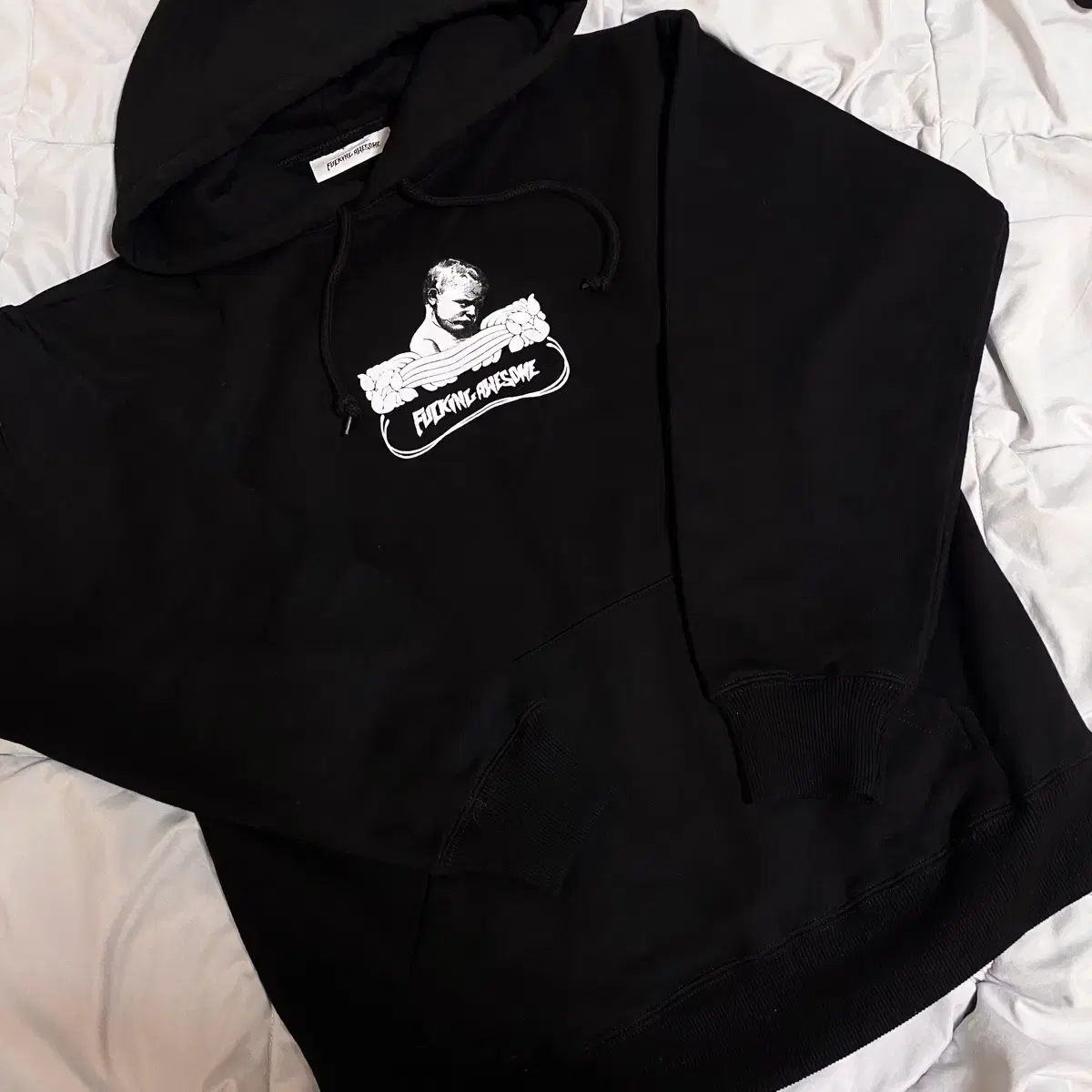 Last price[M]FUCKING AWESOME Black Pullover Hoodie FUCKING AWESOME