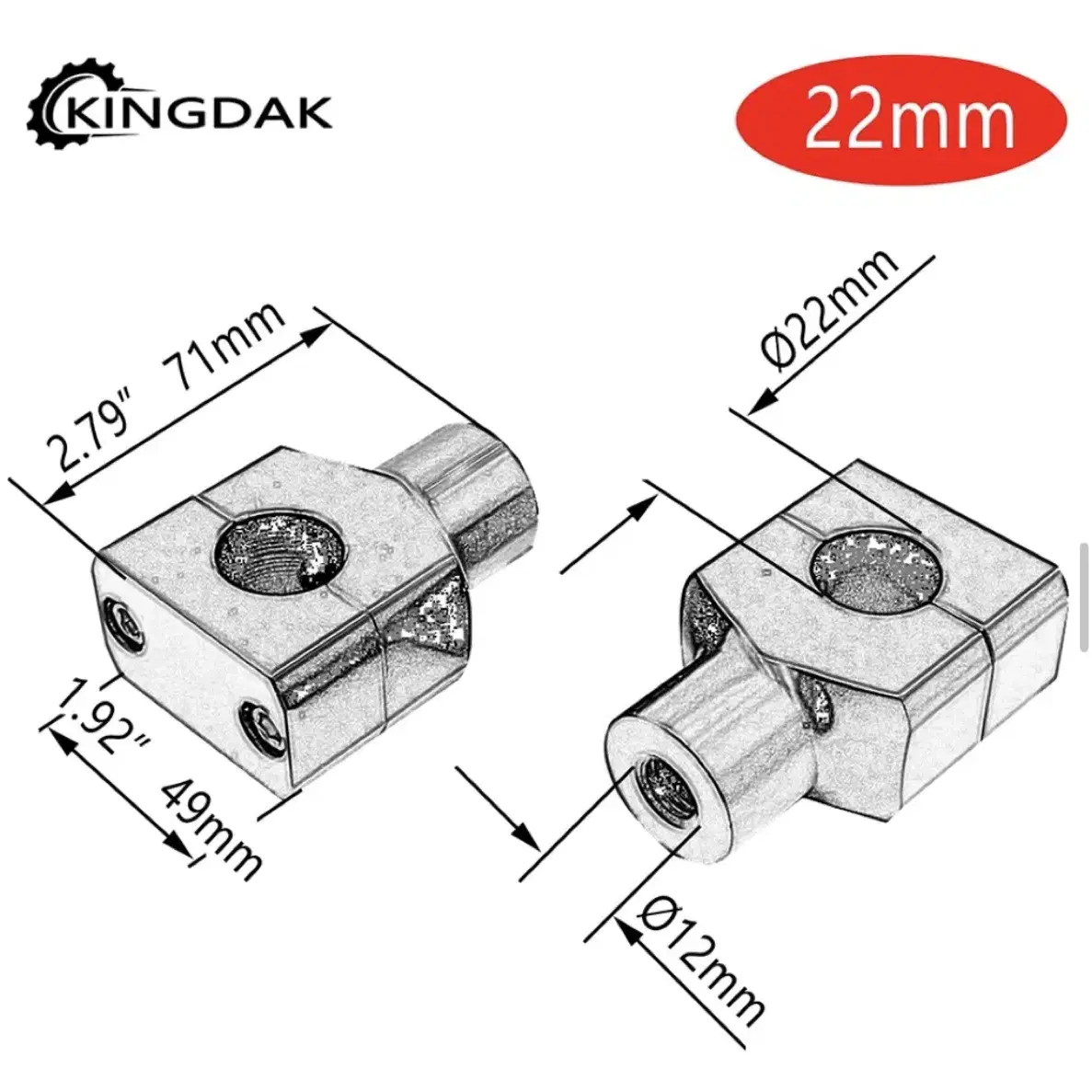 (미사용) 바이크 22mm 슈퍼하이 핸들바와 22mm용 클램프