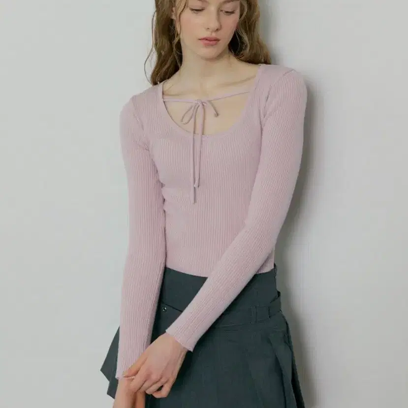 [베르브] 170 ribbon rib knit (pink)