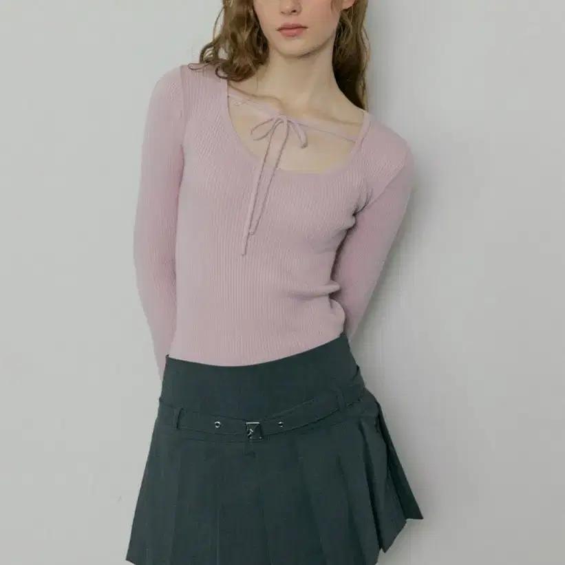 [베르브] 170 ribbon rib knit (pink)