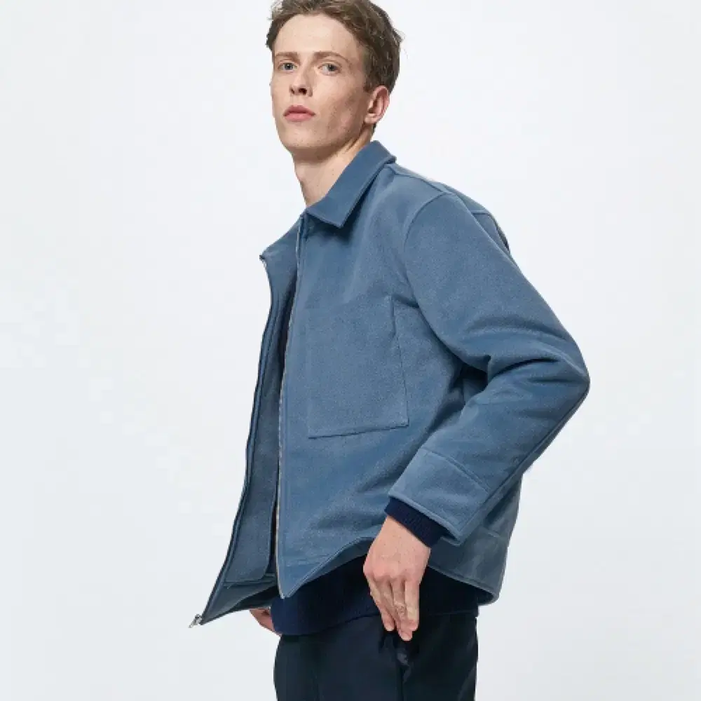 [3] FINALE HALF ZIP UP JACKET-BLUE STONE