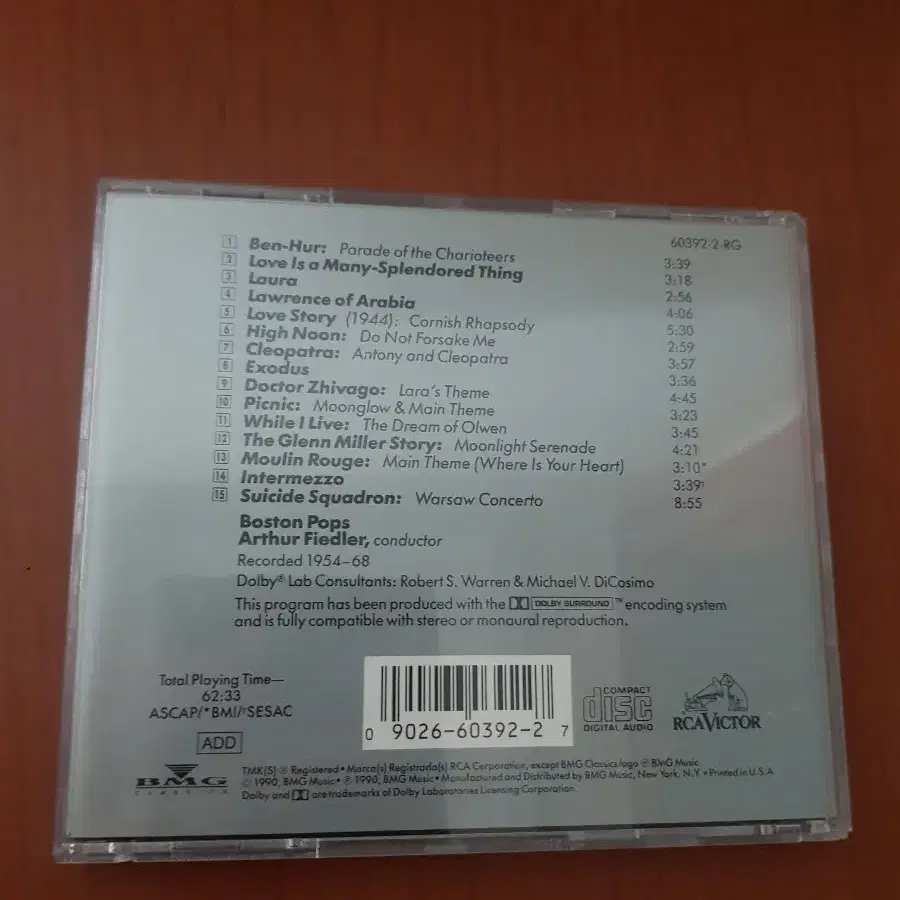 영화음악cd Arthur Fiedler 벤허 러브스토리 닥터지바고 OST