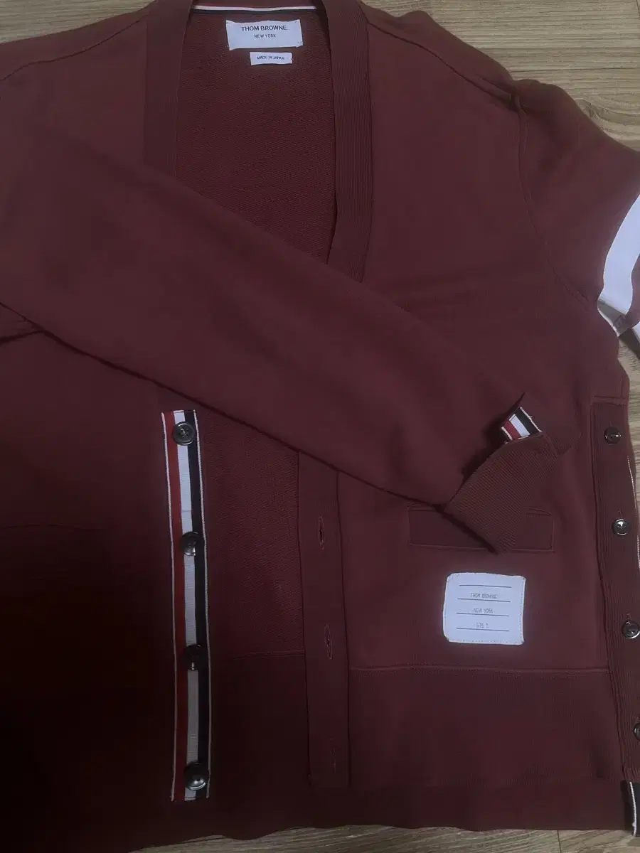 2 Thom Browne Burgundy Cardigans