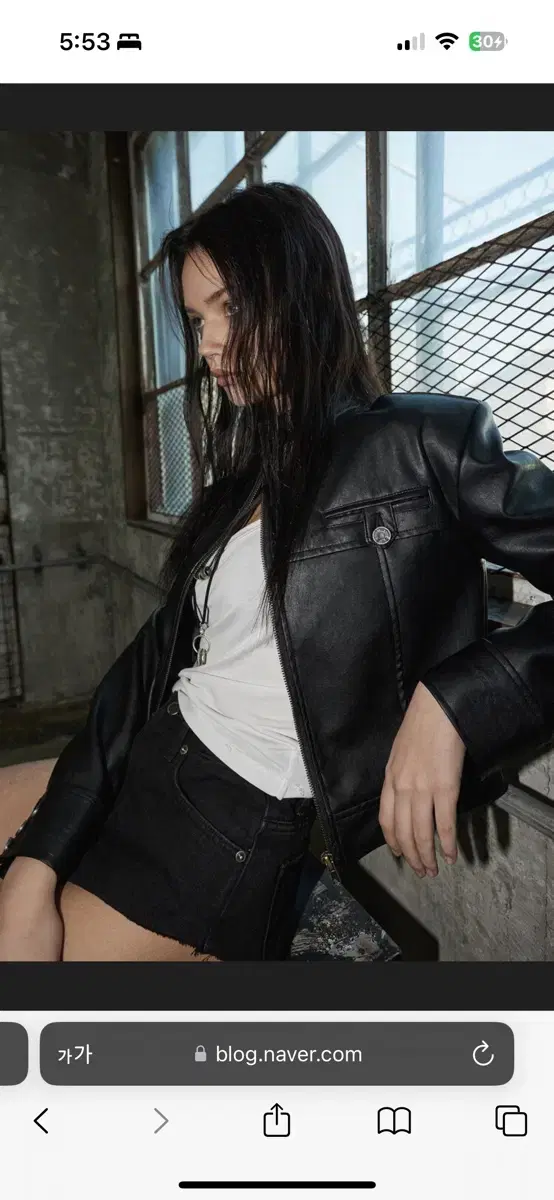 보헤미안서울 레더 basic Leather jacket in black