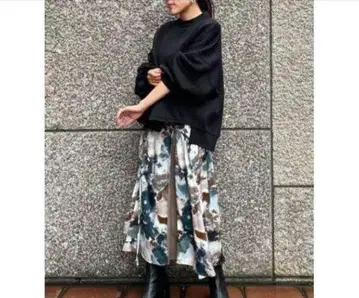 어스 패턴 스프레드 아트 프린트 스커트