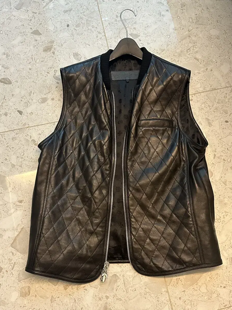 Chrome Hearts Leather Papa Vest Back Patch