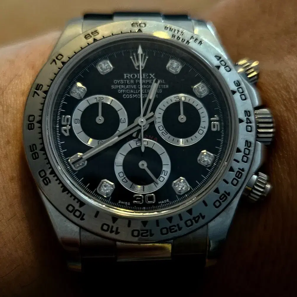 로렉스 데이토나 18k 화이트골드 8p 다이아 ROLEX DAYTONA