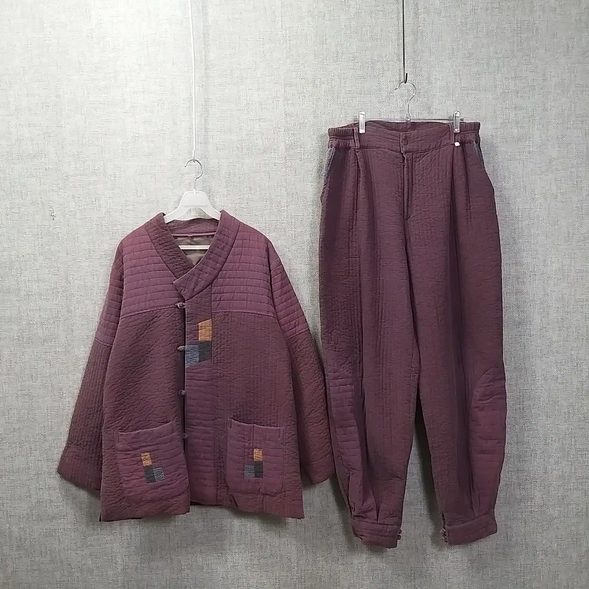 3c. Cotton Nubim Living Wear Purple Brown Top and Bottom Set Men105