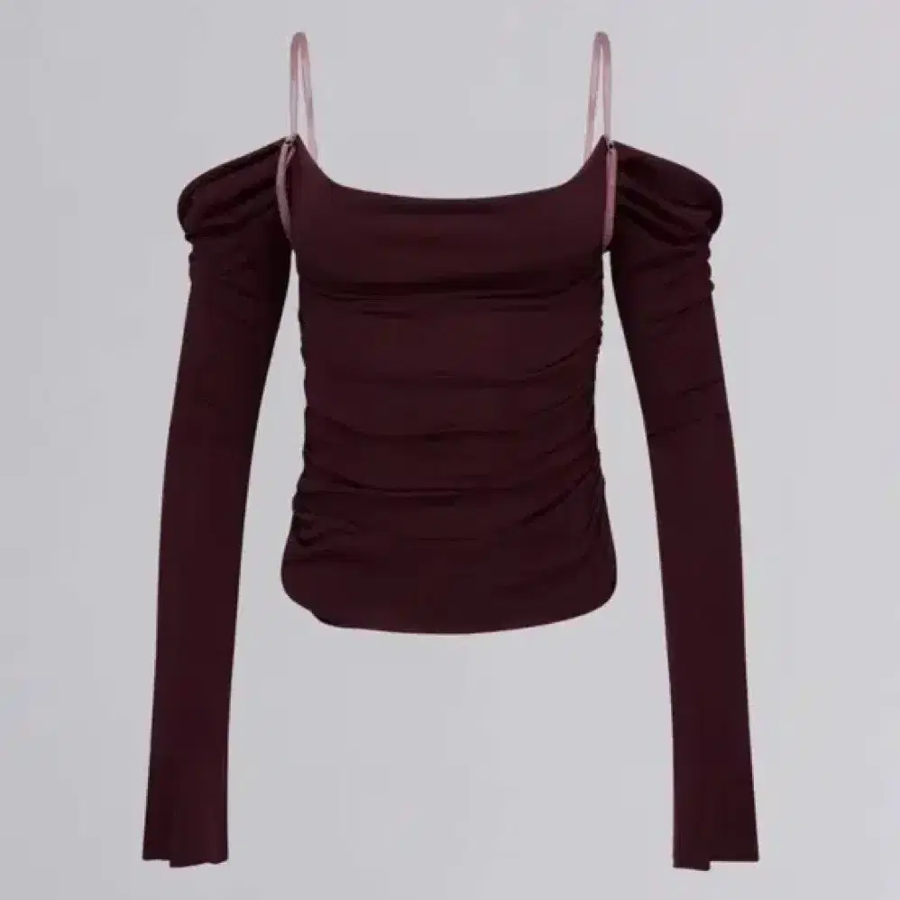 스컬프터 Draped Off-Shoulder Top Plum