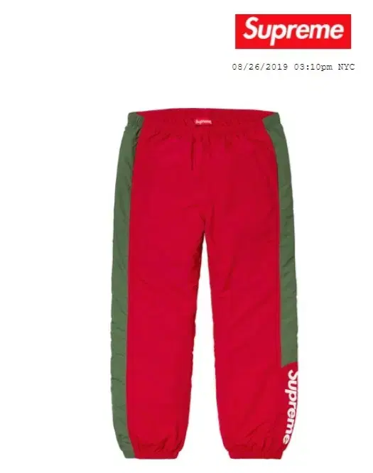 FW19 Supreme Supreme Side Logo Track Pants