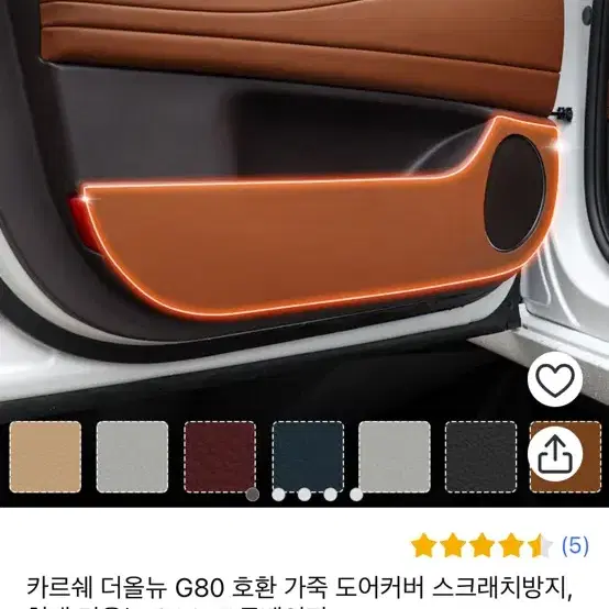 카르쉐 더올뉴 G80 호환 가죽 도어커버 스크래치방지, 현대 더올뉴 G8