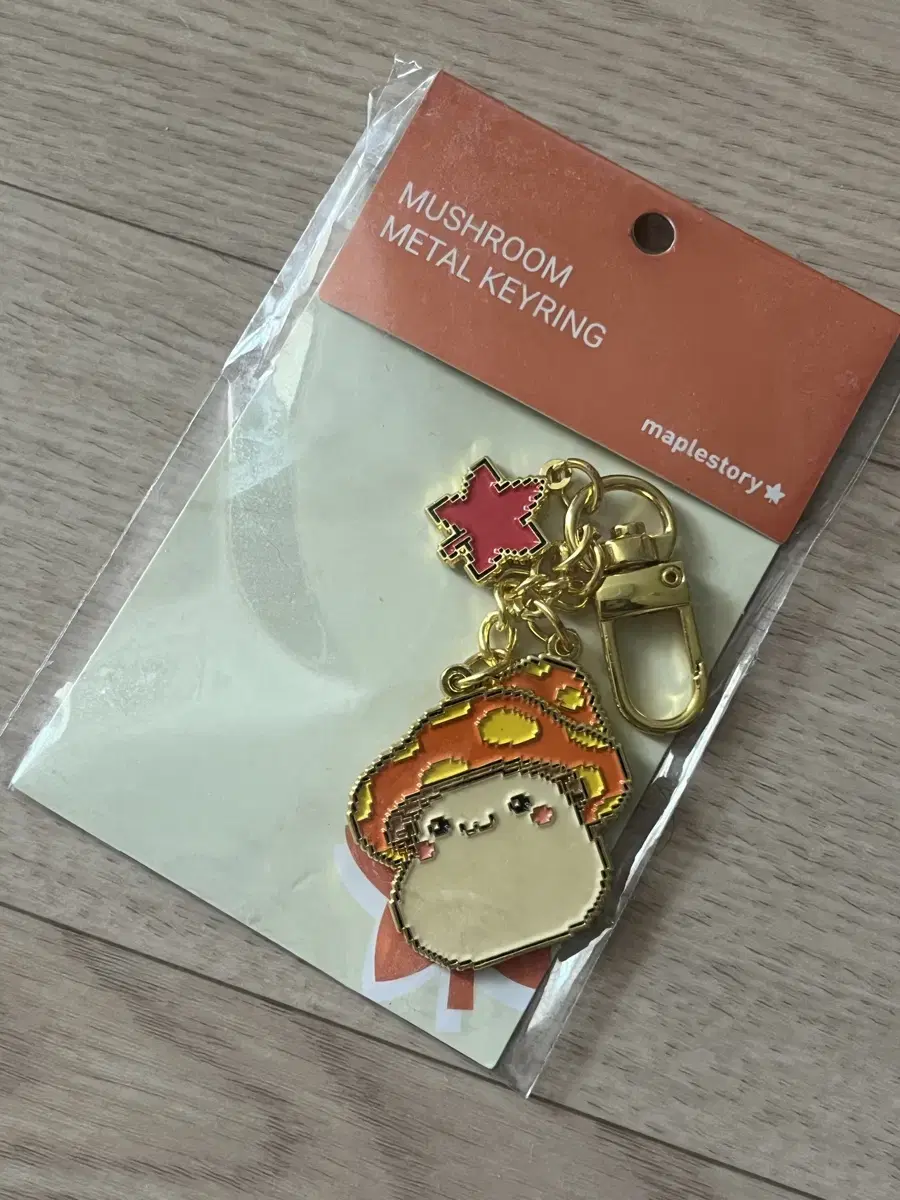 Maple Metal Keyring (Orange Mushroom)