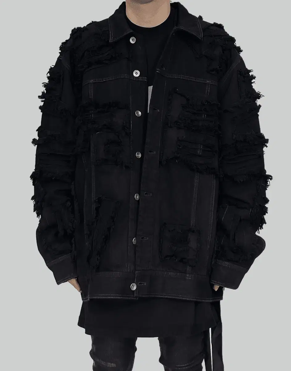 (S)Rick Owens Darkshadow Jumbo Walker Jacket Destroyed