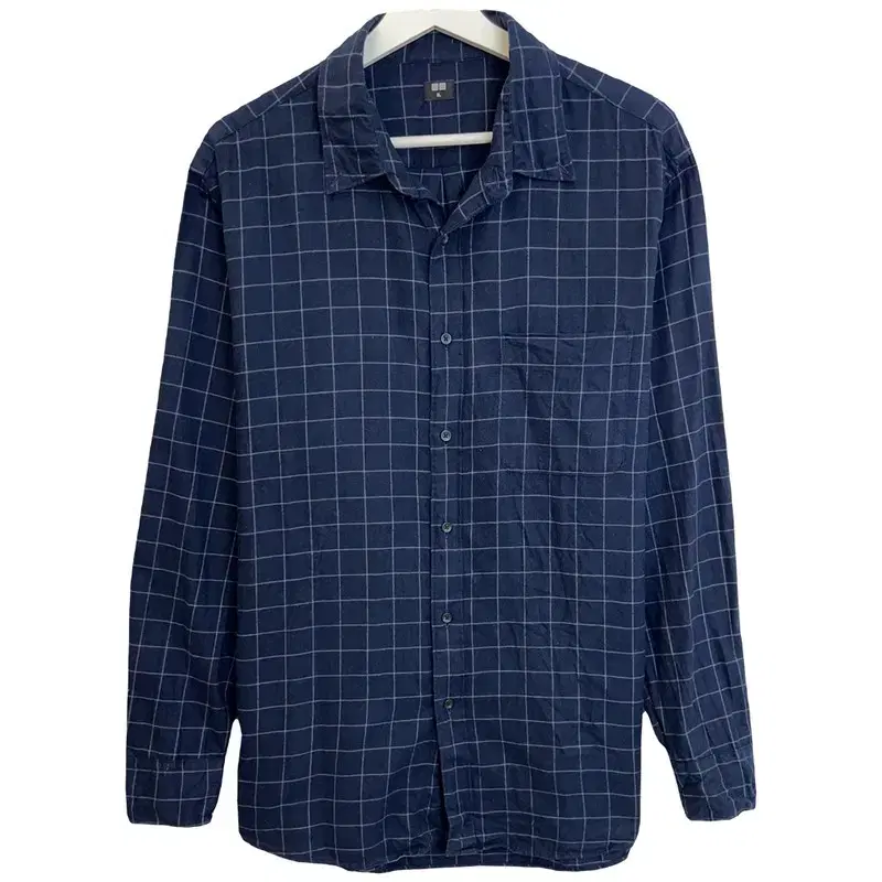 Uniqlo Check Shirt | XL NavyB89/4-1030-053