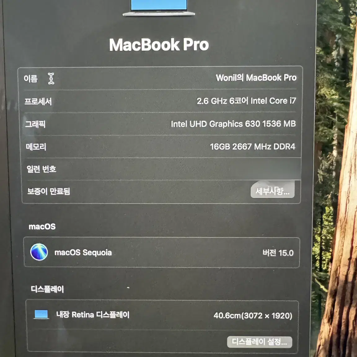 애플 맥북프로 16" 실버 32GB 512GB i7-6코어 5300M