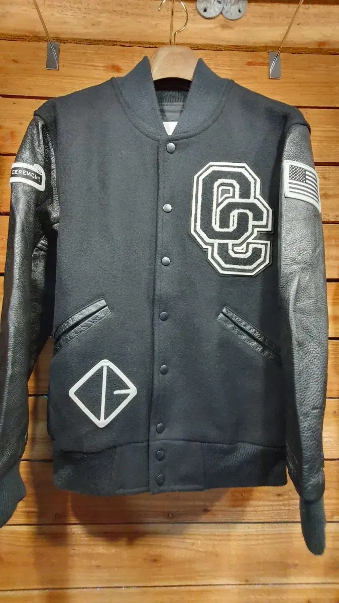 Opening Ceremony Varsity Wool and Leather Jacket