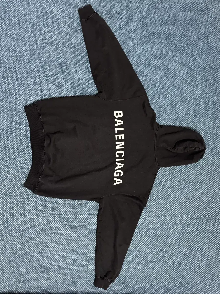 [L] Balenciaga Back Logo Hoodie Black