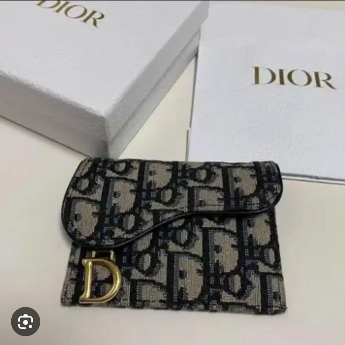 크리스찬 디올 새들 오블리크 카드홀더 플랫 카드 지갑 수지 지갑 dior