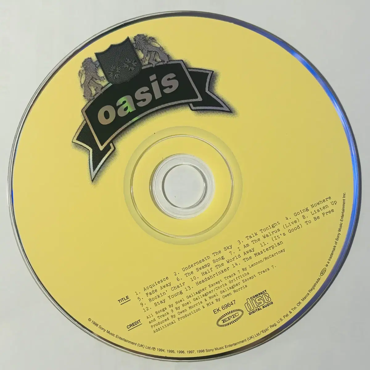 Oasis - The Masterplan (CD) 미국반 1998 NM-