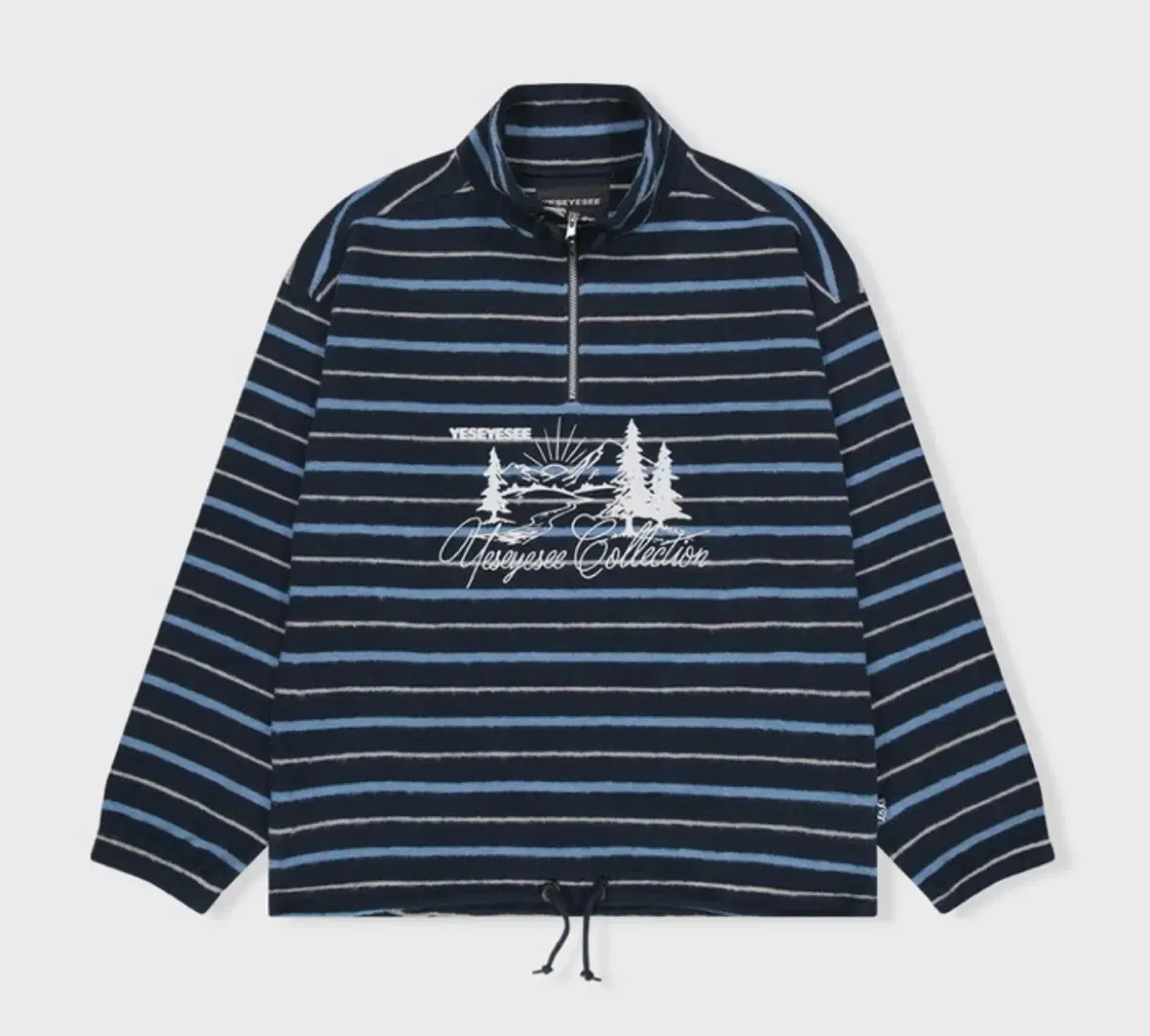 [L] Yes I See Stripe Half Zip Up