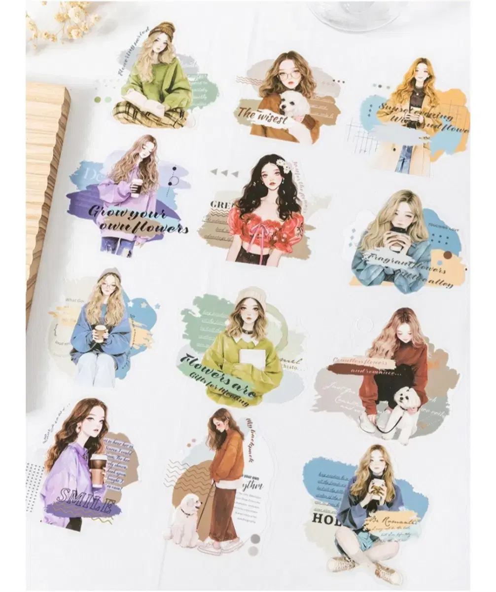 [Small] Romantic Girl 2 Collage Vintage Daku Stickers