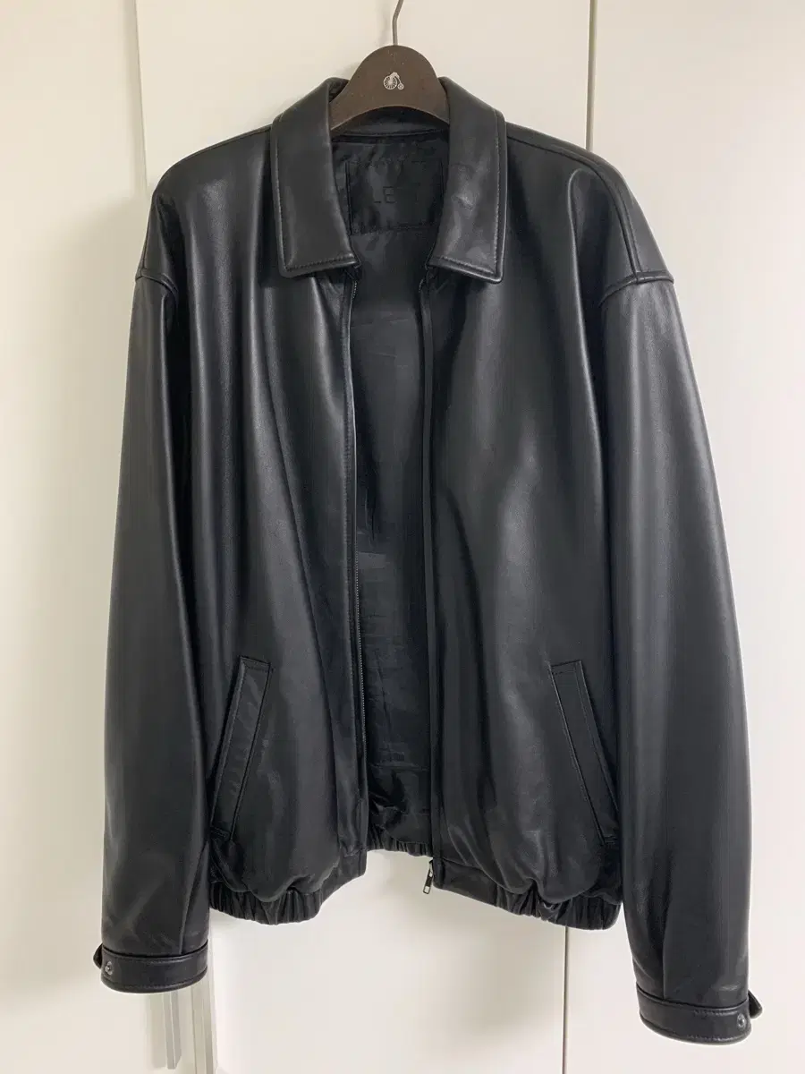 [M] Left Seoul Lambskin and Leather Jacket Black