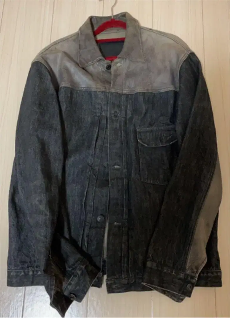 Full count 1 type leather denim jacket