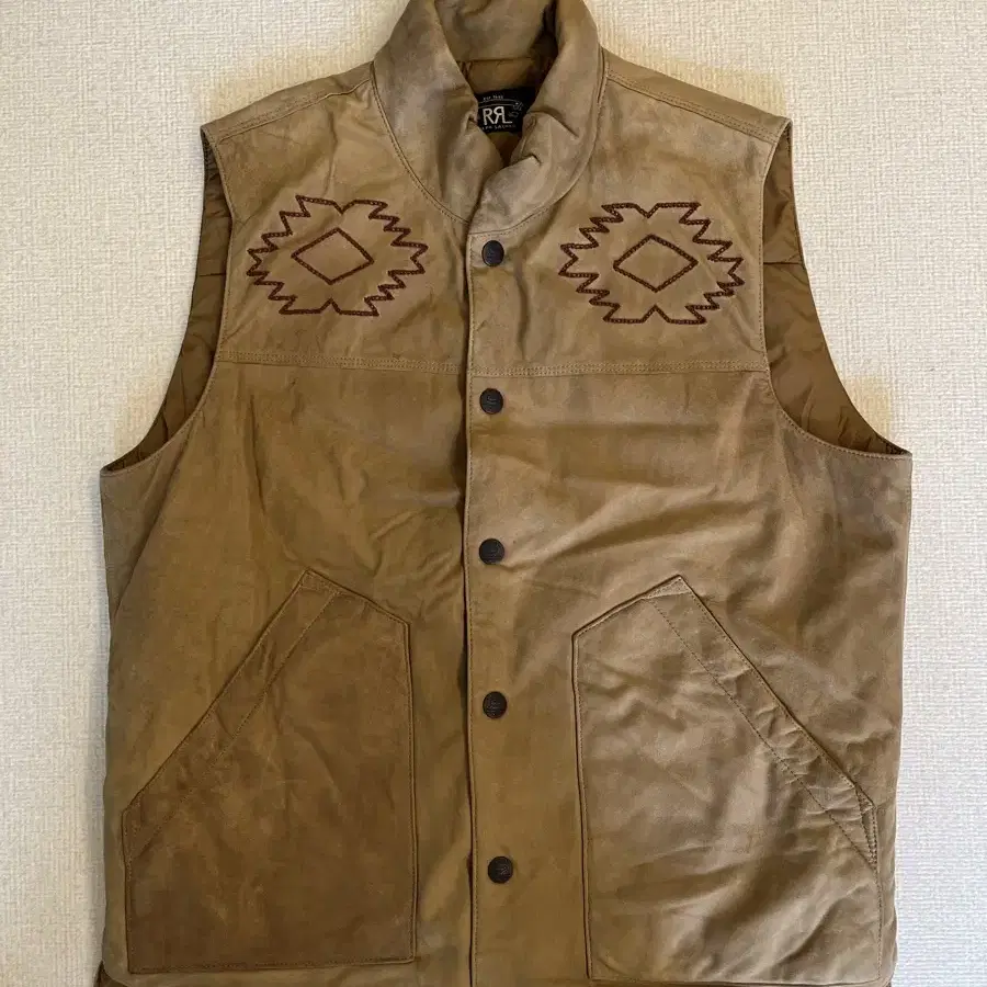 RRL SUEDE NATIVE AMERICAN DOWN VEST