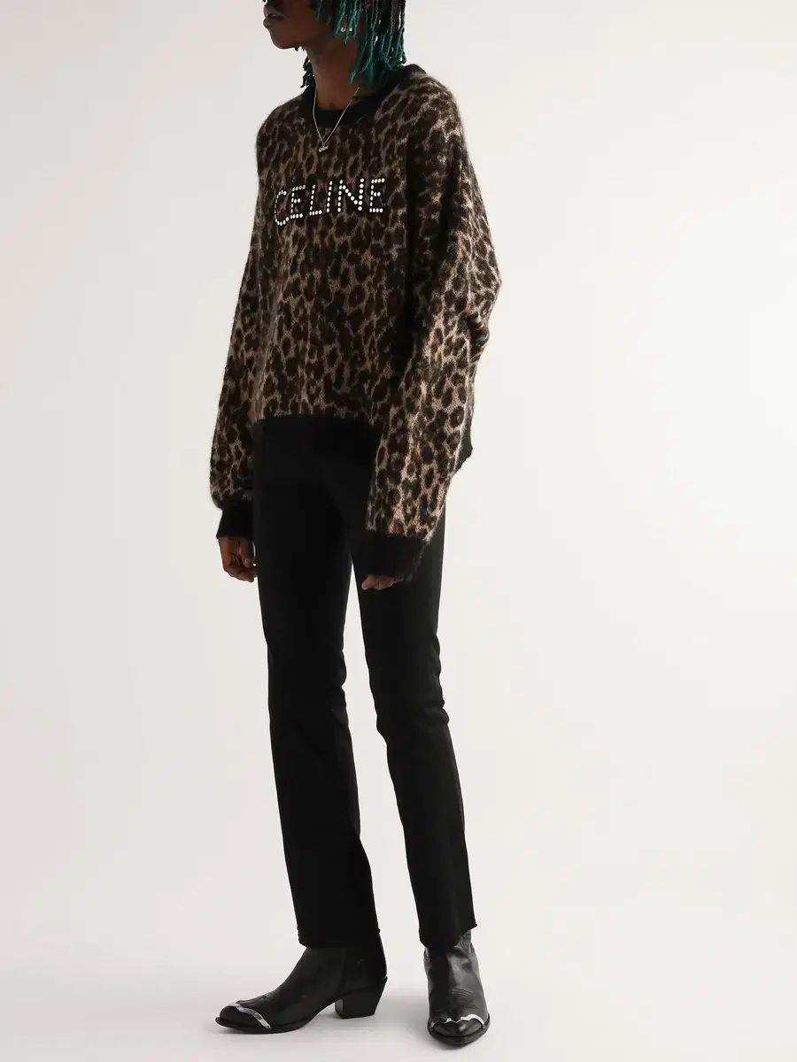 Seline Leopard Studded Logo Knit