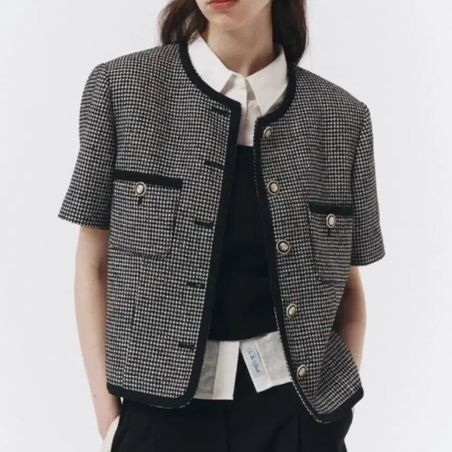 [던스트] SUMMER TWEED JACKET BLACK