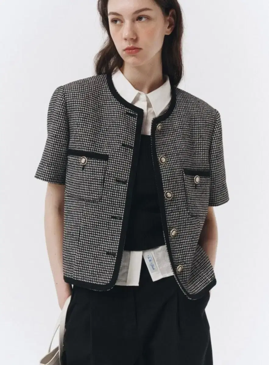 [던스트] SUMMER TWEED JACKET BLACK