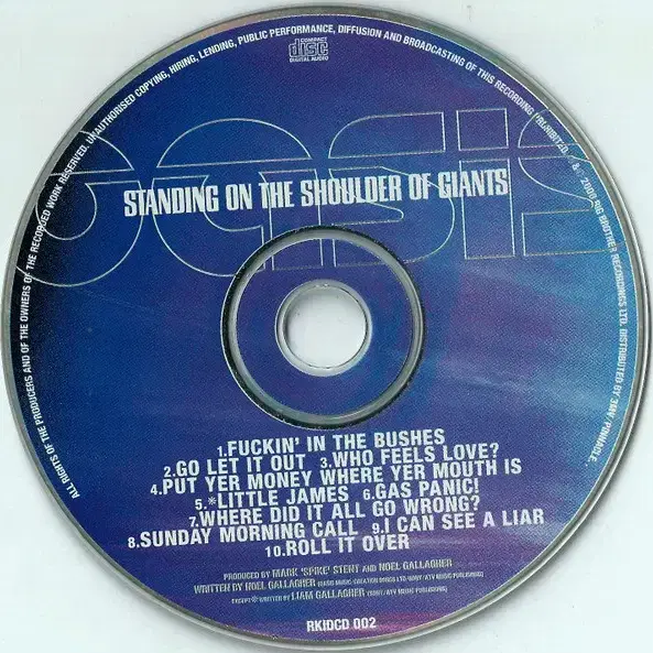 Oasis - Standing On The (CD) 영국반 초판 NM-