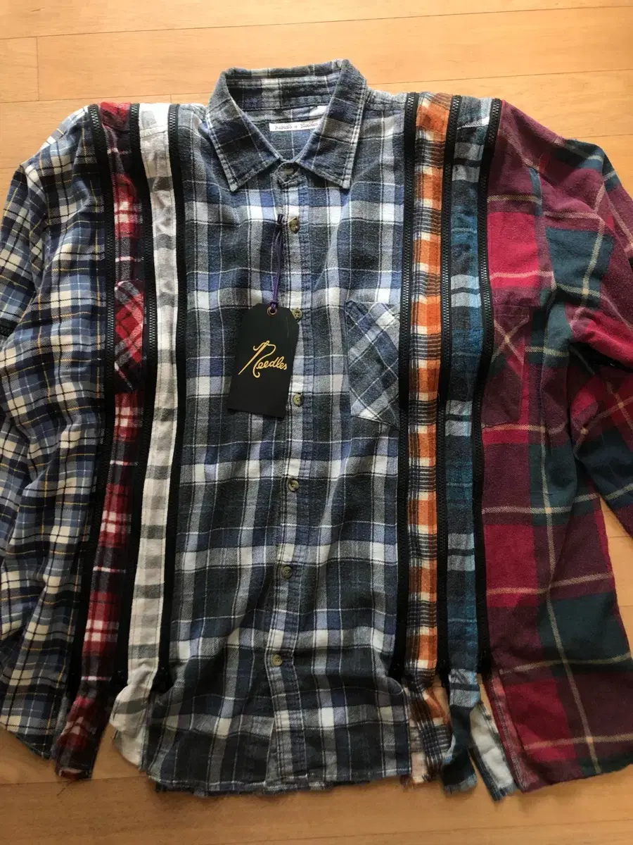 Rebuild by Needles 7-Cut Zipper Flannel Shirt [New]