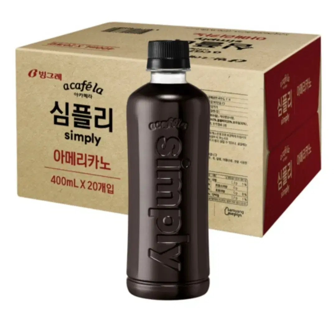 아카페라 심플리 커피 아메리카노 400ml 20개