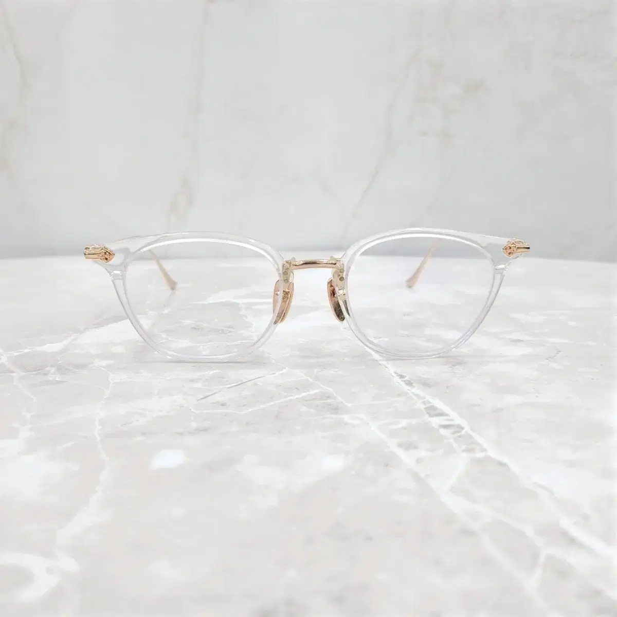 Chrome Hearts Chagas Gold Horn-rimmed Glasses