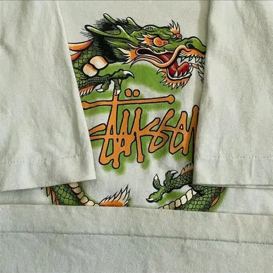 90s Stussy 스투시 드래곤 반팔 티셔츠