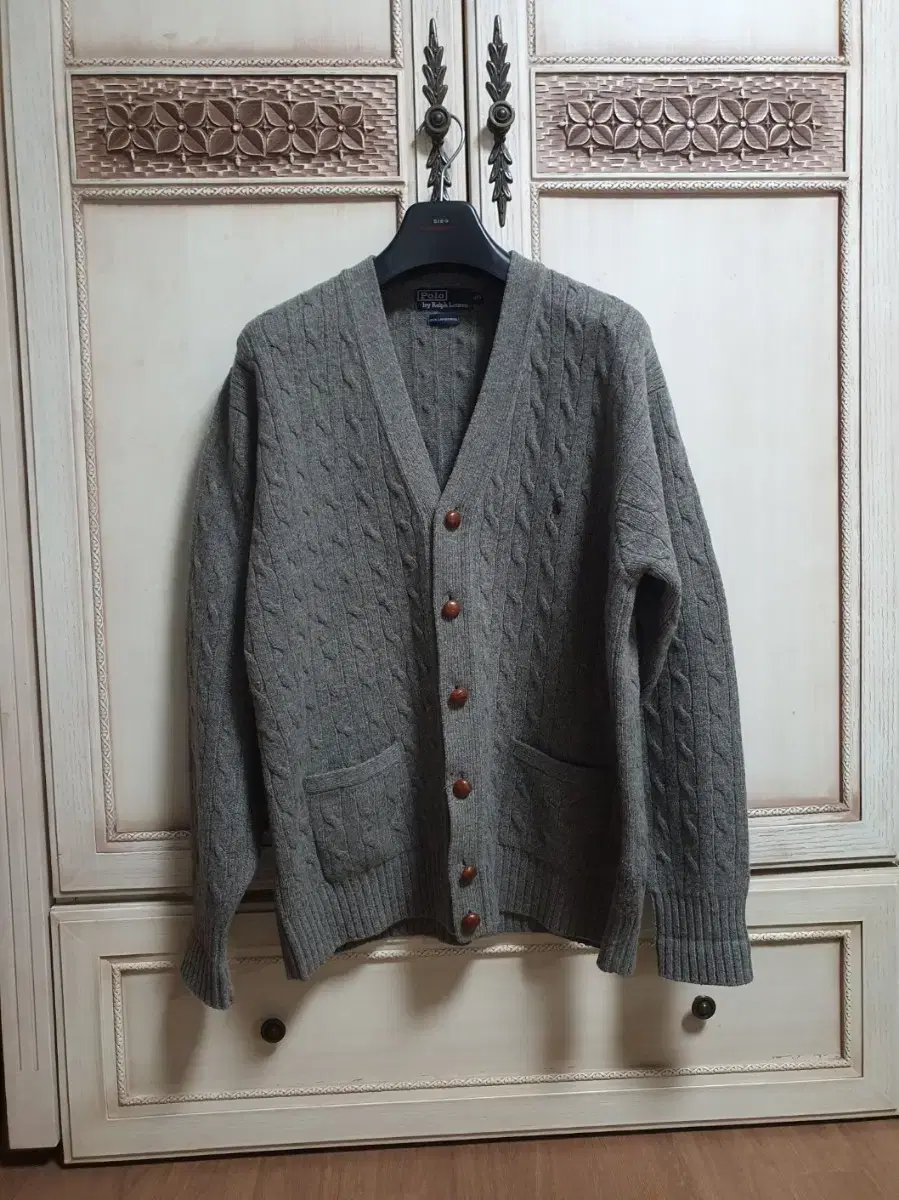 Rare Polo Ralph Lauren 90s Cable Cardigan Pretzel Knit Cardigan 105 XL