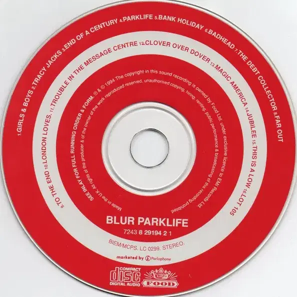 Blur - Parklife (CD) 영국반 초판 EX++