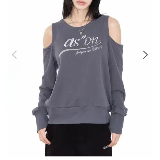 애즈온 kate hole sweatshirt (charcoal)