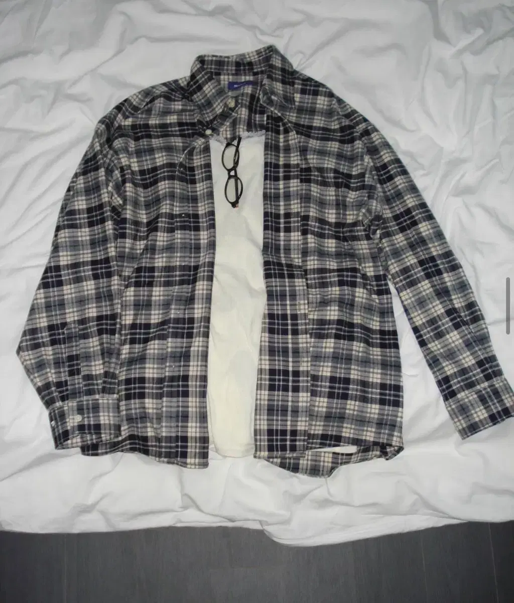 아워캐비넷 heavy check shirts