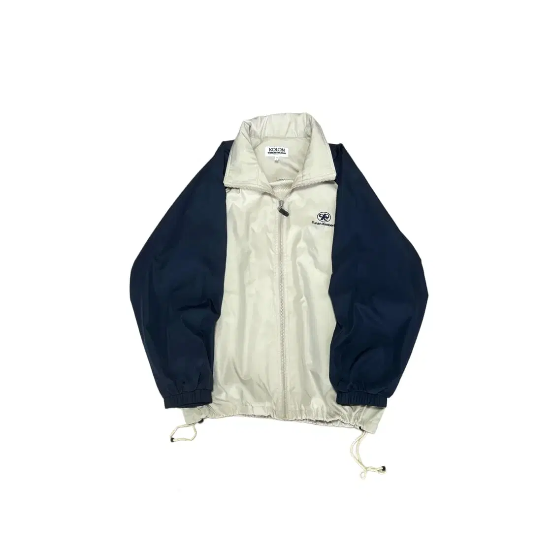 Kolon Old School Colorblocked Windbreaker Beige Navy