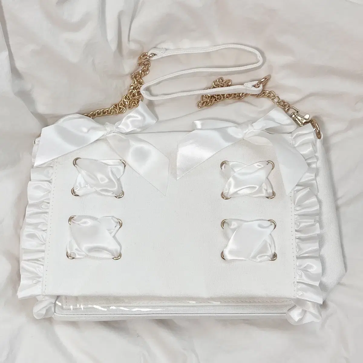 Jacamat B5 White Itabag Two-Way Secret Lace-Up