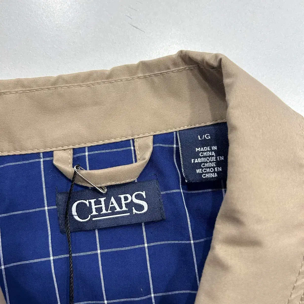 [L] CHAPS 챔스 베이지 블루종 스윙 자켓