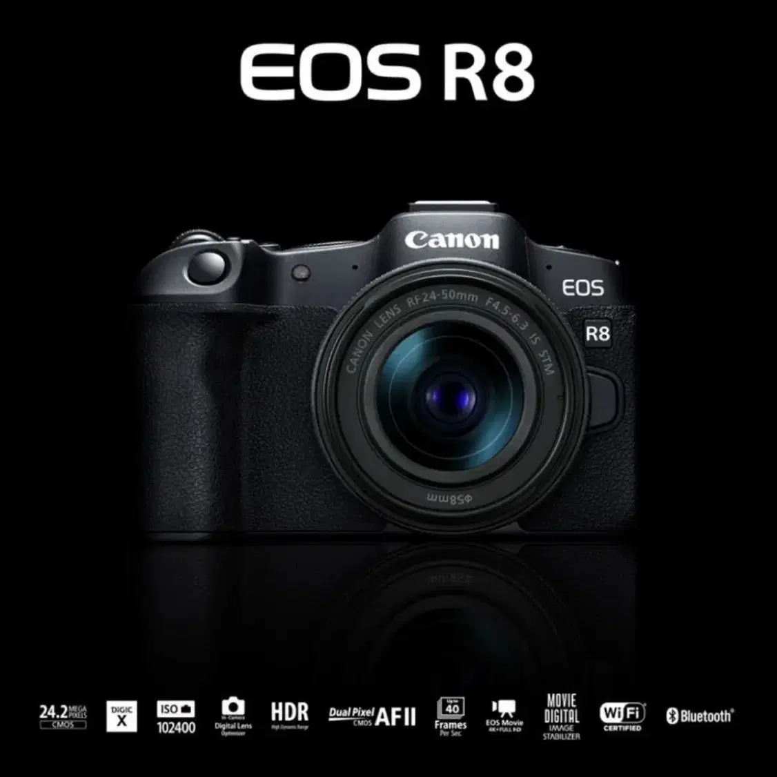 캐논 카메라 EOS R8 24-50 KIT+정품배터리 추가