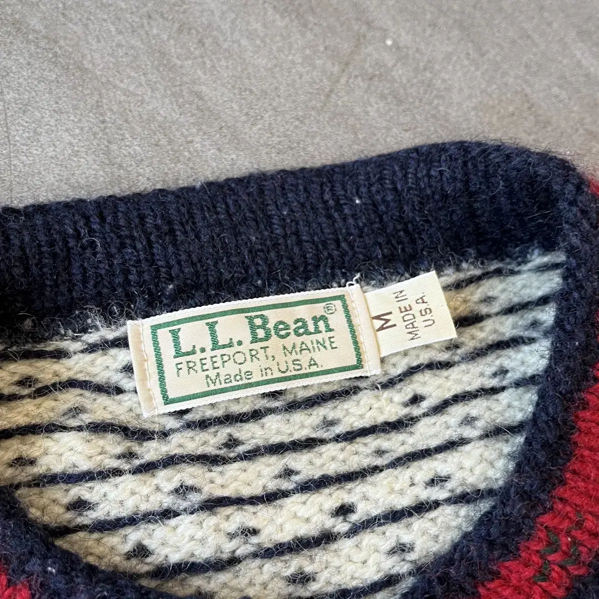 80년대 미국 생산 L.L.bean 정품 엘엘빈 노르딕 니트 가디건