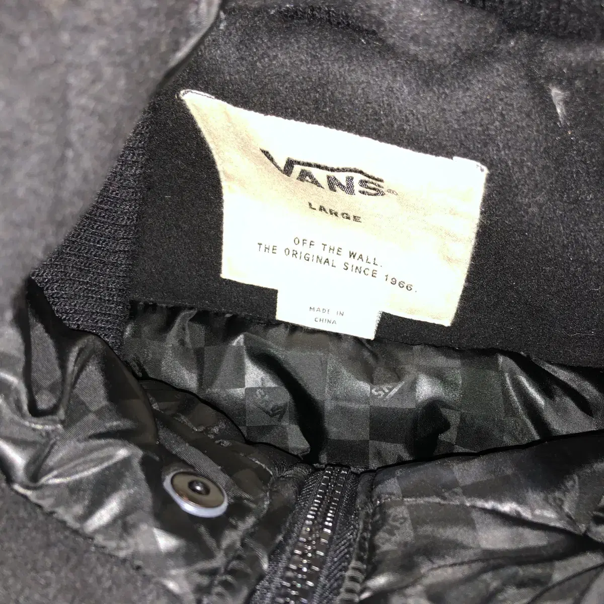 Vintage Vans black check hood jp