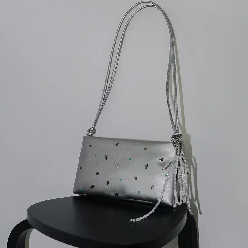 Kwani Two Pocket Studded Bag Matt Silver