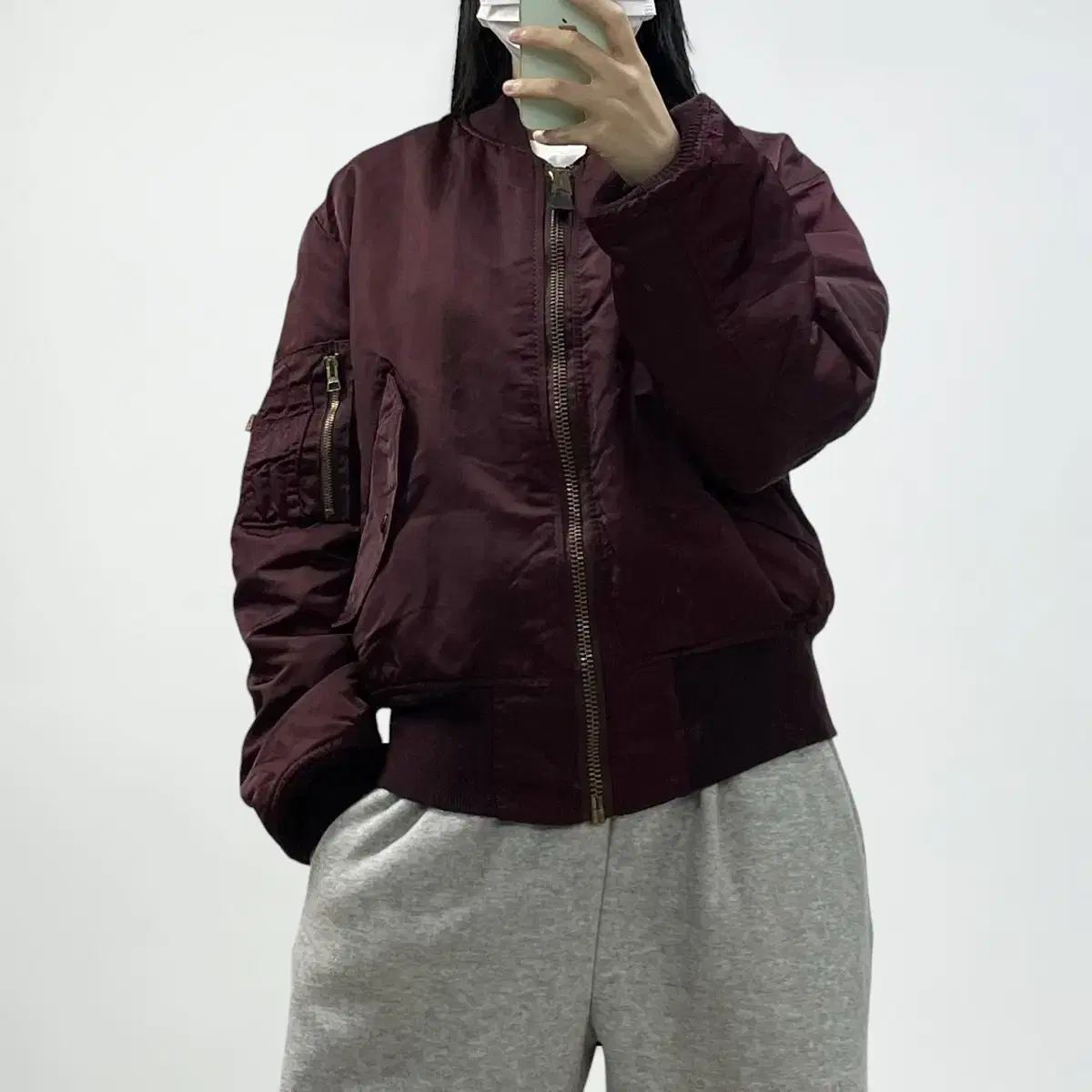 Alpine Industries MA-1 Bomber Jacket Burgundy