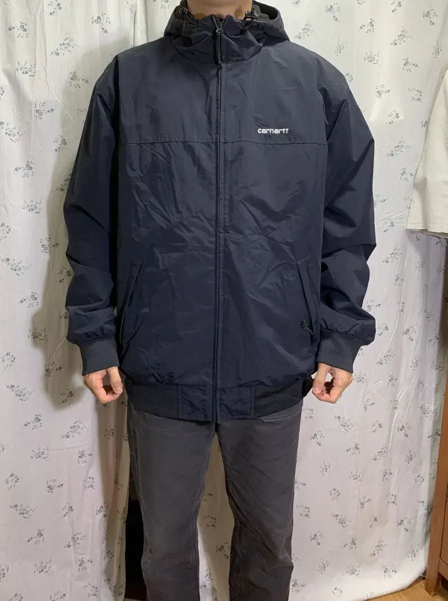 Calhartweep (wip) Brushed Hooded Sail Jacket, Navy, XXL