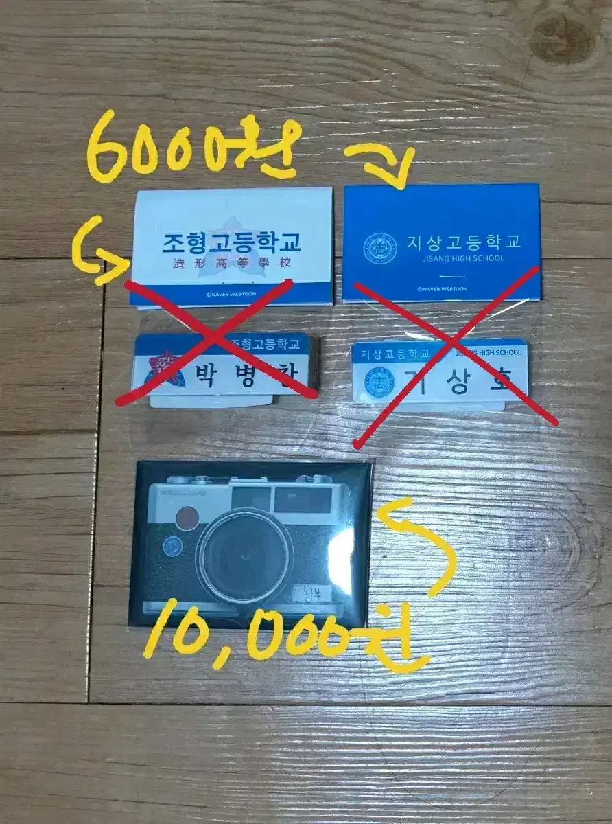 GarbageTime's Byungchan Park and Sangho KIM unsealed Name badges and polaroids.